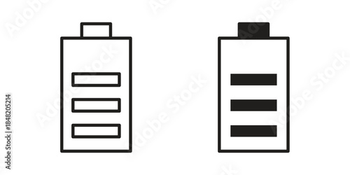 Battery icons. Minimal logo design element, vector illustration.