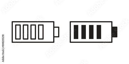Battery icons. Minimal logo design element, vector illustration.
