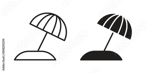 Beach icons. Minimal logo design element, vector illustration.