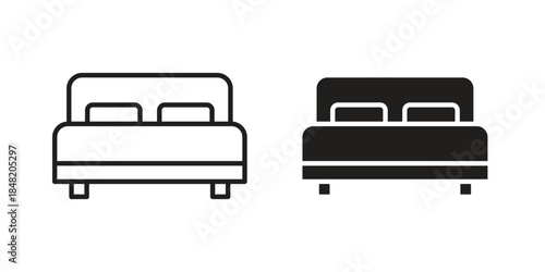 Bed icons. Minimal logo design element, vector illustration.