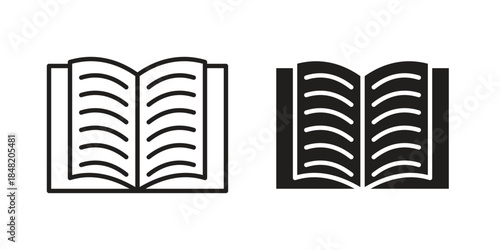 Book icons. Minimal logo design element, vector illustration.