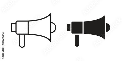 Bullhorn icons. Minimal logo design element, vector illustration.