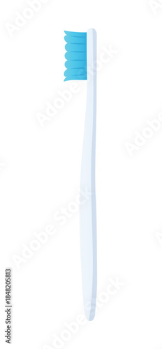 Simple Toothbrush Flat Vector Illustration