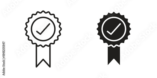 Certificate icons. Minimal logo design element, vector illustration.