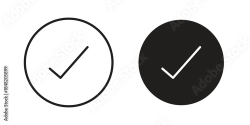 Check mark icons. Minimal logo design element, vector illustration.