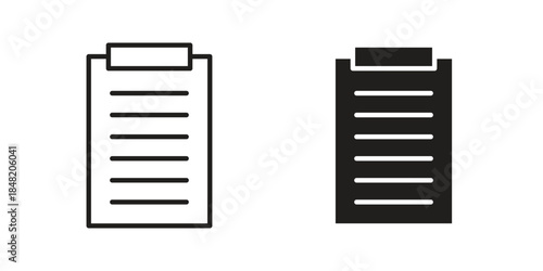 Clipboard icons. Minimal logo design element, vector illustration.