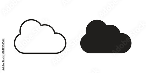 Cloud icons. Minimal logo design element, vector illustration.