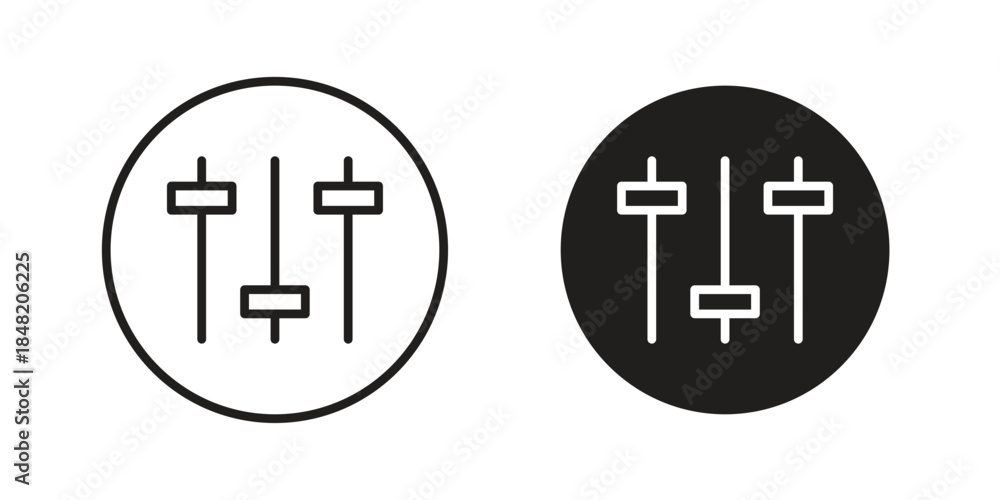 Obraz premium Control panel icons. Minimal logo design element, vector illustration.