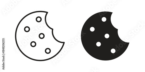Cookie icons. Minimal logo design element, vector illustration.