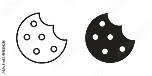 Cookie icons. Minimal logo design element, vector illustration.
