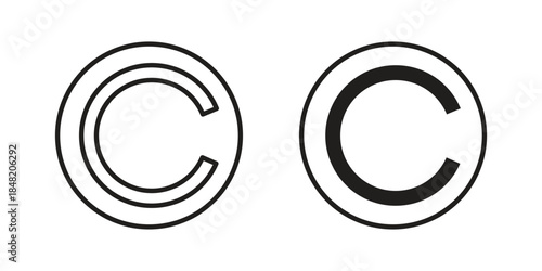 Copyright icons. Minimal logo design element, vector illustration.
