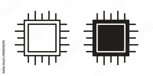 CPU icons. Minimal logo design element, vector illustration.