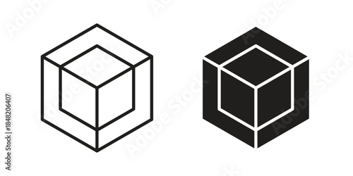 Cube icons. Minimal logo design element, vector illustration.