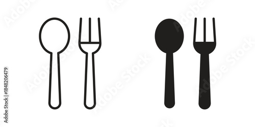 Cutlery icons. Minimal logo design element, vector illustration.