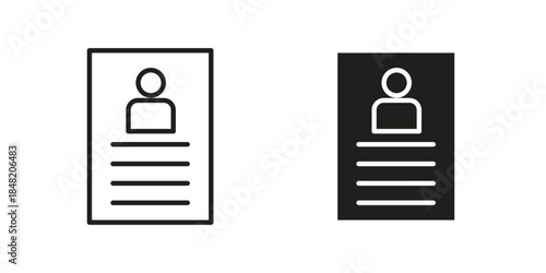 CV icons. Minimal logo design element, vector illustration.