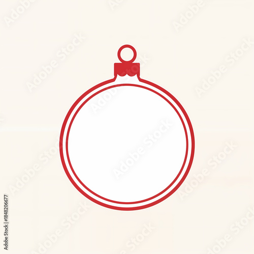 Christmas ornament outline icon isolated on white