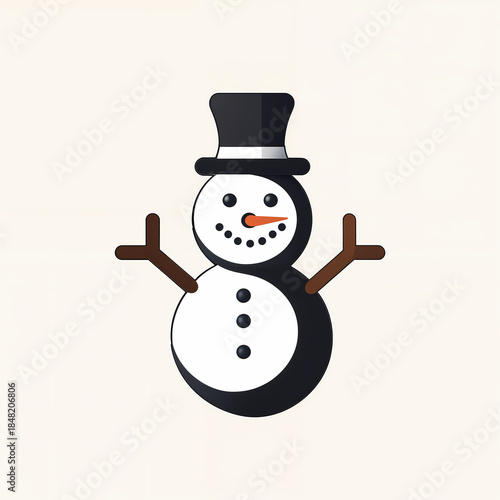 Snowman Christmas illustration isolated on white