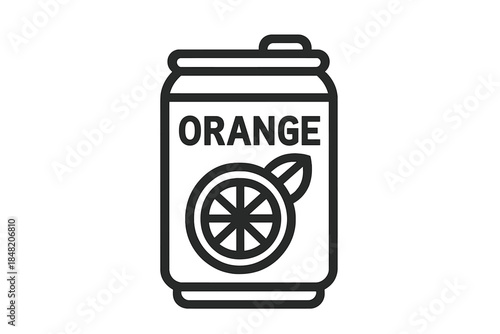 Orange soda can icon