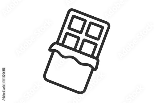 Chocolate bar icon on a grey background