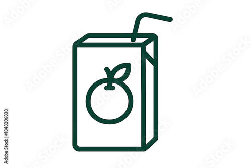 Orange juice box icon