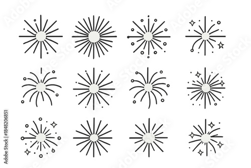 Collection of Abstract Starburst and Sparkle Icons