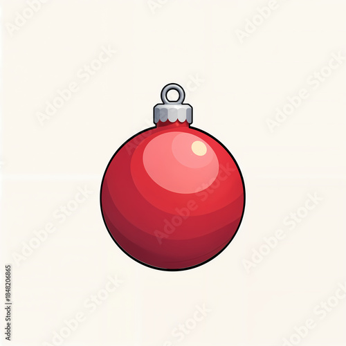 Red Christmas bauble ornament illustration isolated on white