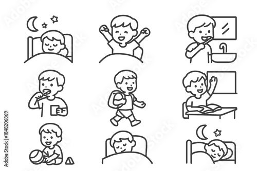 Children's Daily Routine Icons
