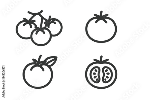 Tomato icons on a dark background