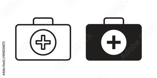 Doctor bag icons. Minimal logo design element, vector illustration.
