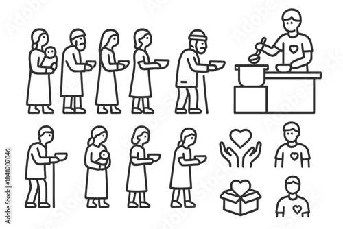 Donation and Charity Icons Set