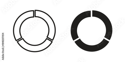Donut chart icons. Minimal logo design element, vector illustration.