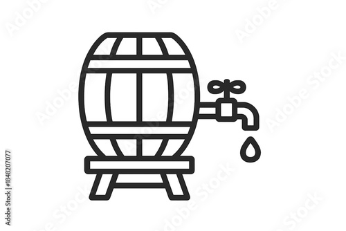 Barrel with a dripping tap icon