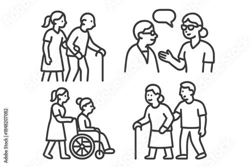 Senior Care and Support Icons