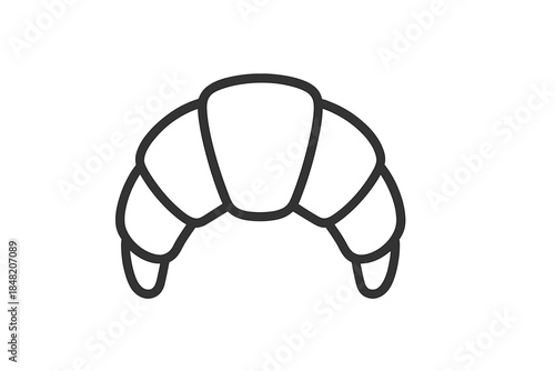 Croissant icon on a grey background