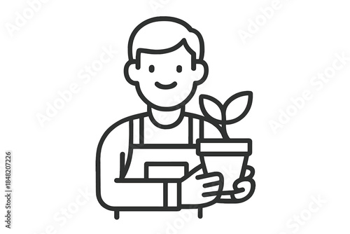 Gardener holding a potted plant icon