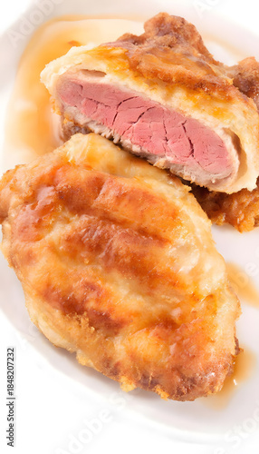 Chicken schnitzel on plate