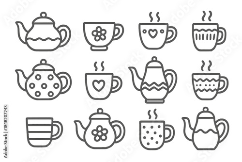 Tea and Coffee Set Icons