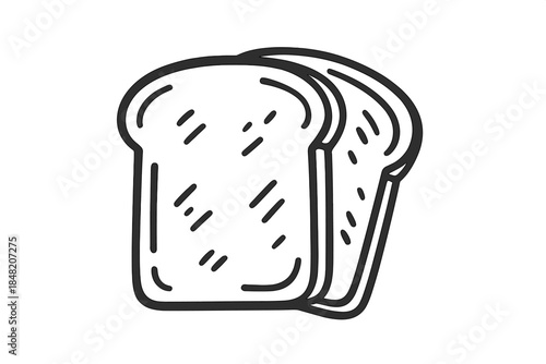 Two slices of toast icon outline on a gradient background