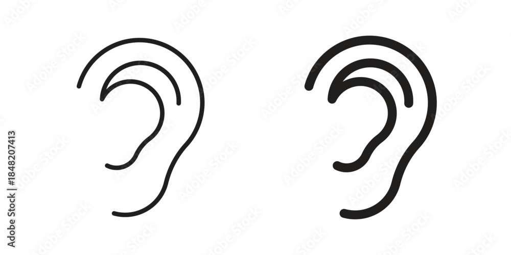 Fototapeta premium Ear icons. Minimal logo design element, vector illustration.