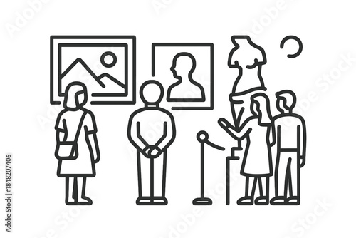People viewing art in a museum or gallery