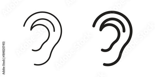Ear icons. Minimal logo design element, vector illustration.