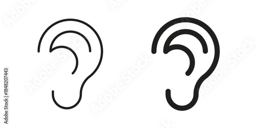 Ear icons. Minimal logo design element, vector illustration.
