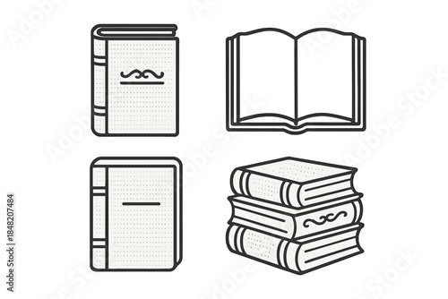 Set of Four Book Icons
