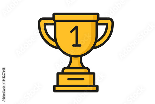 Gold Trophy with Number 1