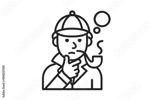 Detective Smoking Pipe Icon
