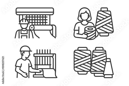Textile industry icons