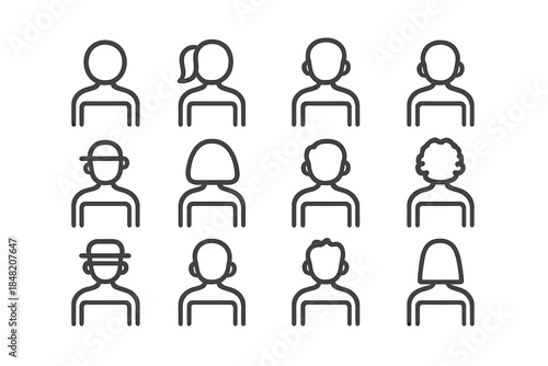 Collection of diverse user profile icons