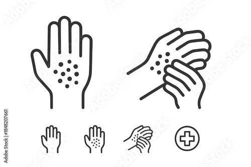 Hand hygiene icons and symbols