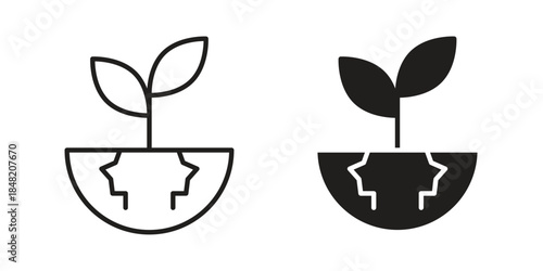 Environment icons. Minimal logo design element, vector illustration.
