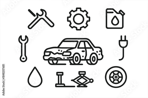 Car Repair and Maintenance Icons